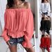 Women's Sexy Off-Shoulder T-Shirt – Slim Fit Casual Top For Women (Solid Color, Stretchy & Flattering)_ecoleips.com