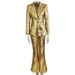 Women's Clothing Fashion Gold Sequin Suit Jacket Trousers Suit Two Piece Suit_ecoleips.com