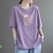 Loose Women's Short-Sleeved T-Shirt Slimming, Comfortable, And Minimalist Design; Available In Large Sizes With A Kore_ecoleips.com