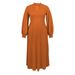 Women's Clothing High Grade Hollow Small Stand Up Collar Banquet Dress Autumn Lantern Sleeve Pleated Skirt Dress_ecoleips.com
