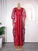 Plus Size Boho Maxi Dress With Ethnic Print - Flowy V-Neck Satin Kaftan For Women, Elegant Loose Fit Long Dress With Batik Pattern_ecoleips.com