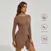 Sunscreen Long-sleeved Tennis Suit, Sports Suit, Women's Anti-light Fake Two-piece Long Badminton Suit, Tennis Skirt._ecoleips.com