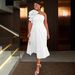 European And American Cross-border Plus-size Women's Fashion Three-dimensional Floral Dress, One-shoulder Diagonal_ecoleips.com