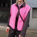 Women's Clothing Fluffy Sleeveless Short Vest Top For Women - Trendy Cropped Button-Up Cardigan With Pockets_ecoleips.com