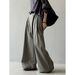 Yanshuang Design Asymmetric Slanted Placket Wide-Leg For Women Autumn Casual High-Waisted Straight Long Pants 9781_ecoleips.com