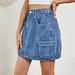 Women's Clothing Summer Washed Adjustable Waist Denim Short Skirt_ecoleips.com