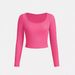 Women's Solid Color Square Neck Long Sleeve Tight Fitting Inner Base Shirt European American Style Multi Piece Autumn Clothing Set_ecoleips.com