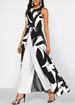 Women's Clothing Milk Silk Splicing Chiffon One Piece Slim Fit Round Neck Sleeveless Milk Silk Solid Color Jumpsuit_ecoleips.com