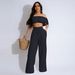 Casual Ruffled Two Piece Trousers Set Women's Clothing_ecoleips.com