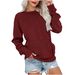 Women’s Oversized Long-Sleeve Sweatshirt – Solid Color, Polyester Blend (S-XXL, Relaxed Fit, Unisex-Friendly Layering Essential)_ecoleips.com