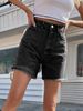 Aria Basics Aria Basics 40-In Stock-30760#Trendy Loose Casual High-Waisted Slimming Women's Denim Shorts_ecoleips.com