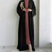 Muslim Dress Women Set Elegant Sleeveless Dress With Floral Embroidered Long Cardigan – Minimalist Modest Two-Piece Set For Office & Occasions_ecoleips.com
