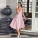 Women’s Clothing Spring And Summer New Trend Waist Suspender Slim Pure Color V Neck Light Luxury Banquet Dress Women_ecoleips.com