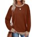 Women's Autumn-Winter Striped Long-Sleeved Blouse With Loose Round Neckline And Contrasting Colors_ecoleips.com