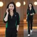 Women's Casual Sports Suit Slim Stand Collar Sweater Wide Leg Pants Two Piece Set Fashionable Spring Autumn 2024 New Style_ecoleips.com