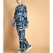 Women's Clothing New Fashion Multi-color Tie-dyed Printed Long-sleeved Shirt Straight Casual Pants_ecoleips.com