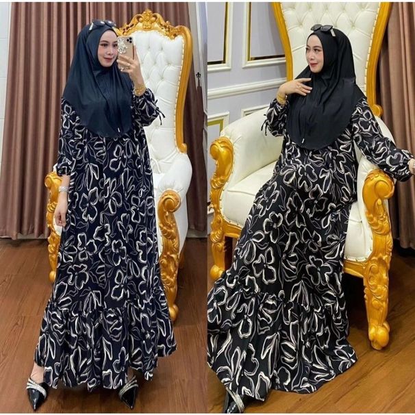 Women's Long, Loose Fitting Muslim Style Dress (in Stock, Cross Border E Commerce, Dropshipping Available, DZ Possible)_ecoleips.com