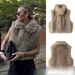 Faux Fur Vest For Women - Stylish Open Front Jacket With Lapel Collar, Streetwear Chic, Winter Fashion, Polyester Blend, XS/S/M/L_ecoleips.com