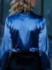 Women's Elegant Satin Long Sleeve Blouse With Color Block Design - Office Casual Chic Shirt For Work & Everyday Wear_ecoleips.com