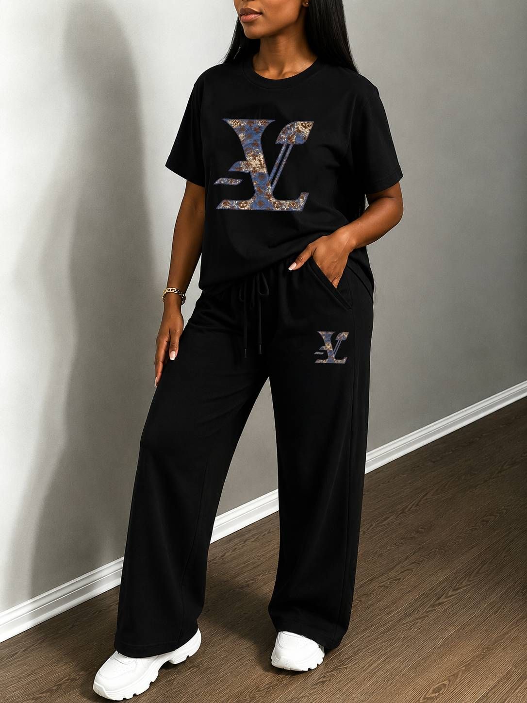 Women's Clothing Women's Striped Suit Simple Stand Collar Loose Casual Top Elastic Waist Trousers Long Sleeve For Formal & Casual For Women_ecoleips.com