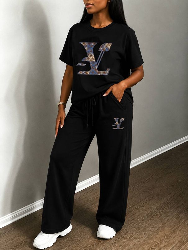 Women's Clothing Women's Striped Suit Simple Stand Collar Loose Casual Top Elastic Waist Trousers Long Sleeve For Formal & Casual For Women_ecoleips.com