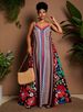 2026 Curvy Bohemian Print Maxi Dress, Butterfly Strap V Neck Multicolor Beach Long Gown For Spring Summer Vacation_ecoleips.com