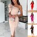Women's Clothing Style Oblique Collar Sexy Solid Color Five Point Sleeve Tight Dress_ecoleips.com