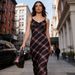 Women's American Plaid Halter High Waist Bodycon Maxi Dress – French Countryside Slimming Summer Gown_ecoleips.com
