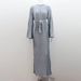 Women's Clothing Muslim Round Neck Lantern Sleeve Robe Elegant And Comfortable Dress_ecoleips.com