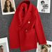 Women's Clothing Women's Green Metal Buckle Korean Style Long Sleeved Suit Jacket Casual Versatile High End Outerwear For Spring Autumn_ecoleips.com