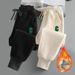 Women's Corduroy Harem Pants - Fleece-Lined Winter Lounge Pants With Elastic Waist, Plus Size Casual Joggers_ecoleips.com