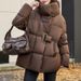 Women's Short Puffer Jacket With Duck Down Filling, Warm Winter Coat, Lightweight & Stylish, Stand Collar, Zipper Closure, Multiple Colors_ecoleips.com