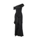 Verve YJ23706 One-Shoulder Mesh Ribbon Ins Style New Elegant Slim Black Long Dress For Women_ecoleips.com
