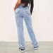 Women's Clothing Light Blue High Waist Loose Comfortable Slim Fit Fashion Straight Casual Denim Trousers_ecoleips.com