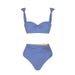 Women's Clothing Solid Color Split Sexy Steel Support Gathered Swimsuit Spot_ecoleips.com