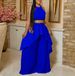 C8534P With Belt, Cross-border Summer Fashion Two-piece Set, Sleeveless Backless Irregular Long Skirt Wide-leg Pants,_ecoleips.com