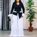 Women's Clothing Spring New Fashion Trumpet Sleeve Top Pleated Wide Leg Pants Suit Two Piece Suit_ecoleips.com