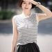Direct From The Manufacturer: 140g Knitted Silk Vest, 2025 Summer Round-neck Striped Top That Conceals Side Bulges,_ecoleips.com