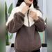 Women's Clothing Women's Jacket Casual Cotton Coat Plus Velvet Thickened Stand Collar Zipper Autumn And Winter High End Women's Jacket Wear_ecoleips.com