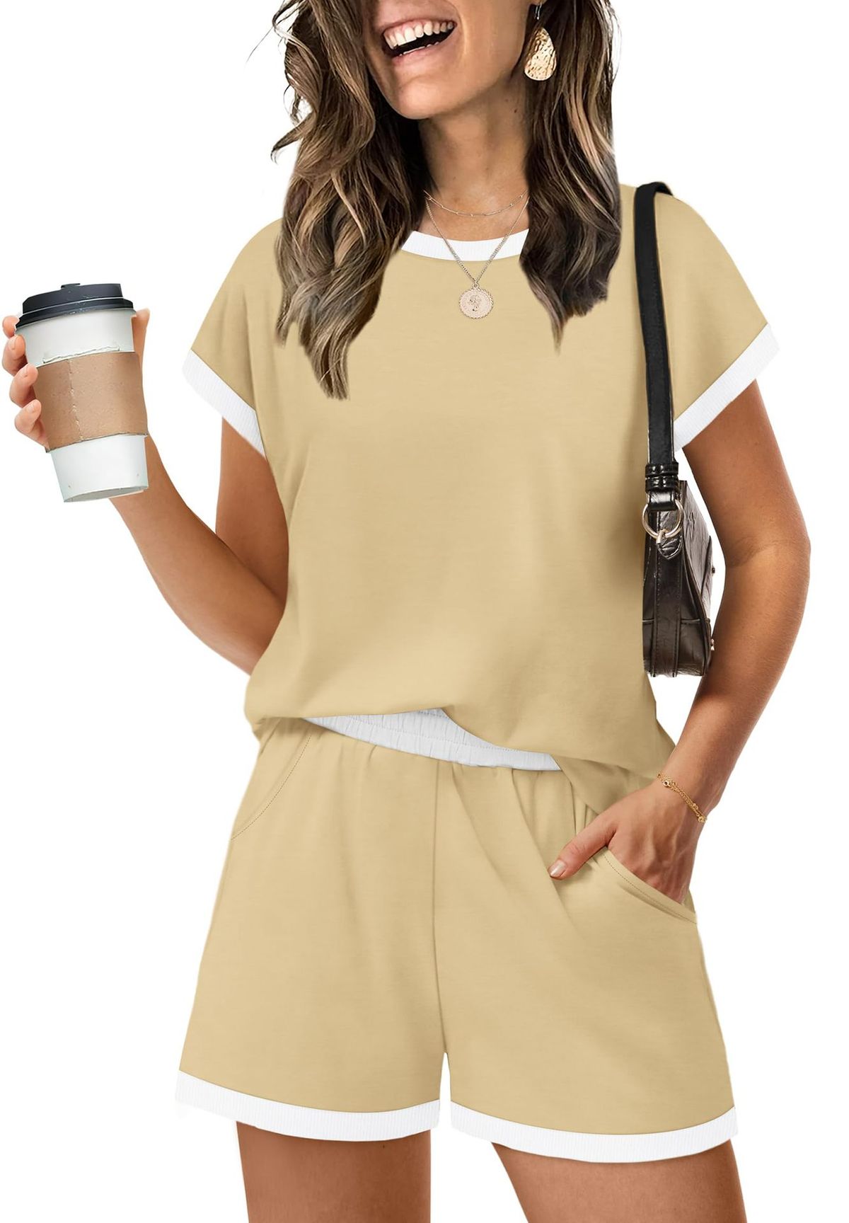 Women's Clothing Summer Women's Casual Pajama Set Round Neck Loose Fit Fashion For Formal & Casual For Women_ecoleips.com