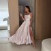 Women's Clothing New Russian Sexy Solid Color Slit Suspender Dress_ecoleips.com
