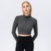 Women's High-waisted Stand-up Neck Zipper Long-sleeved Yoga Jacket Tight And Thin High-elastic Sports Fitness Clothes_ecoleips.com
