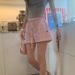 Original Striped Fabric Vertical Stripes Drawstring Letter Embroidery Wide Leg Shorts Women Summer Loose Slim Casual Pants_ecoleips.com