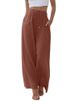 Suitable For All Seasons 2025 Code Women's Linen Loose Casual Pocket Drawstring Wide-leg Pants Women_ecoleips.com