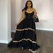 European And American Women's Clothing 2025 Summer New Fashion Sexy Suspender Lace V Neck High Waist Long Skirt Dress_ecoleips.com
