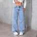 2025 Summer New Cross-Border American Retro Drapey Jeans For Women, High-Waisted, Wide-Leg, Loose, Straight-Leg Long_ecoleips.com
