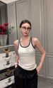 New European And American Style Sexy Wide-strap Color-blocking Camisole For Women Chest Pads, Trendy Patchwork Inner Top_ecoleips.com