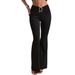 Voya Women's Vintage Hong Kong Style Drapey Bell-bottom Pants For Women, Summer Loose Fit, Slimming,High-waisted Versatile Casual Floor-length Pants
_ecoleips.com