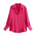 Women's Clothing Spring 7 Color Satin Women's Shirt Tops_ecoleips.com