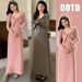 Autumn New Korean Fashion Shawl Stretch Maternity Dress_ecoleips.com